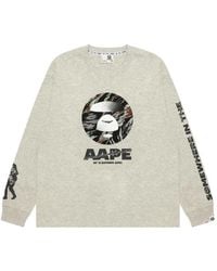 Aape By A Bathing Ape - Moonface Logo-Print Long-Sleeve T-Shirt - Lyst