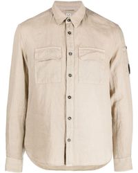 C.P. Company - Signature Lens-detail Linen Shirt - Lyst