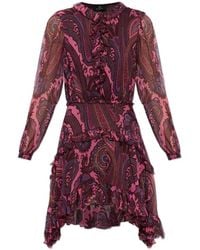 Etro - Paisley-Print Asymmetric-Hem Mini Dress - Lyst