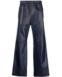 Marni - Pantalon en cuir à rayures latérales - Lyst