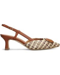 Julie Dee - 65Mm Interwoven-Raffia Slingback Pumps - Lyst