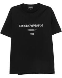 Emporio Armani - Logo-Print Crew-Neck T-Shirt - Lyst