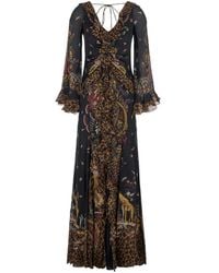 Etro - Robe Longue À Volants Et À Fleurs - Lyst