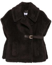 Max Mara - Belted Faux-Fur Gilet - Lyst