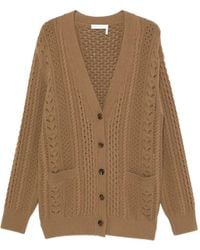 Chloé - Cable-Knit Pointelle Cardigan - Lyst