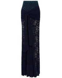 Rabanne - Trompe-L'Œil-Effect Lace Maxi Skirt - Lyst