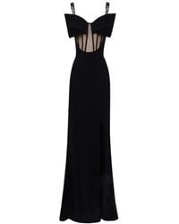 Gemy Maalouf - Bow-Detail Sheer-Corset Dress - Lyst