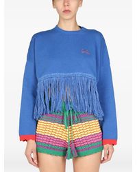 Gallo - Fringe-Trimmed Logo-Embroidered Sweater - Lyst