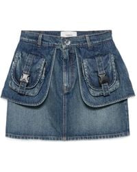 Coperni - Denim Rok Met Klepzakken - Lyst
