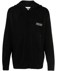Moschino - Logo-Patch Open-Knit Hoodie - Lyst