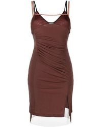 Helmut Lang - Draped Front-Slit Mini Dress - Lyst