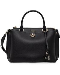 Guess - Isola Logo-Plaque Top-Handle Bag - Lyst