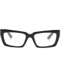 Miu Miu - Eckige Brille mit Logo-Print - Lyst