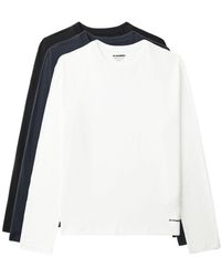 Jil Sander - Logo-patch Cotton T-shirt (set Of Three) - Lyst