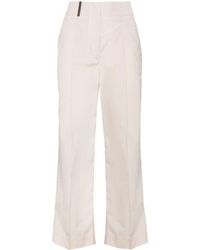 Peserico - Pleat-detail Cropped Trousers - Lyst