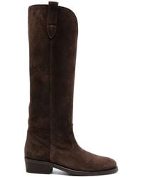 Via Roma 15 - Panelled Suede Knee-High Boots - Lyst