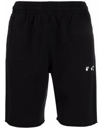 Off-White c/o Virgil Abloh - Logo-Print Cotton Track Shorts - Lyst