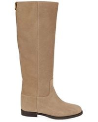 Via Roma 15 - Suede Logo-Plaque Boots - Lyst