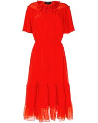 Rochas Jurk Van Crêpe - Rood