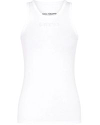 Rabanne - Logo-Devoré Cotton Tank Top - Lyst