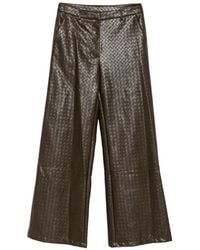 Imperial - Woven-Effect Wide-Leg Trousers - Lyst