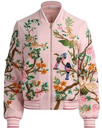 Alice + Olivia - Floral-Embroidered Bomber Jacket - Lyst