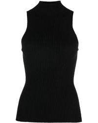 Twinset - Mock-Neck Ribbed Top - Lyst