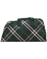 Burberry - Shield Large Checked Duffle Bag - Lyst