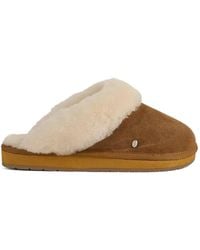 EMU - Shearling-Trim Suede Slippers - Lyst