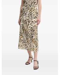 MARC AUREL - Animal-Print Midi Skirt - Lyst