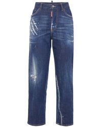 DSquared² - Distressed Straight-Leg Jeans - Lyst