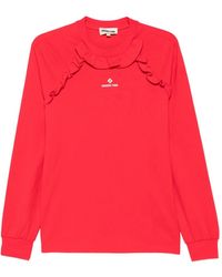 ShuShu/Tong - Ruffled Logo-Embroidered T-Shirt - Lyst