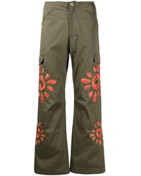 Bluemarble - Embroidered Straight-leg Cargo Trousers - Lyst