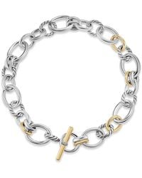 David Yurman - 18Kt Dy Mercer Diamond Chain Necklace (25Mm) - Lyst