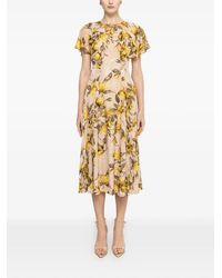 Nissa - Floral-Print Ruffled Midi Dress - Lyst