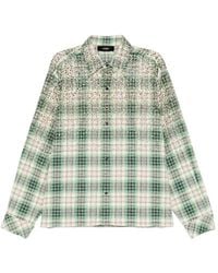Amiri - Chemise À Carreaux Et Détails De Clous - Lyst