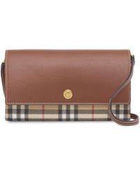 Burberry - Detachable-strap Checked Clutch - Lyst