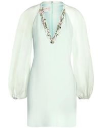 Genny - Balloon Sleeve Embellished Mni Dress - Lyst