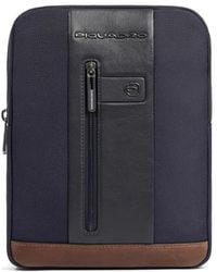 Piquadro - Ipad Leather-Details Crossbody Bag - Lyst