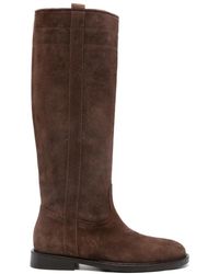 Anna F. - Leather Topstitching Boots - Lyst