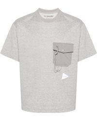 and wander - Mélange Jersey T-shirt - Lyst