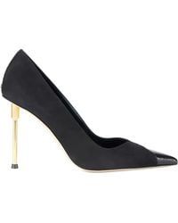 Elisabetta Franchi - 100mm sculpted heel leather pumps - Lyst