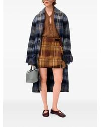 Loewe - Karierter Mantel Mit Fransen - Lyst