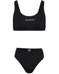 Balmain - Logo-Print Bikini - Lyst