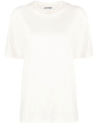Jil Sander - T-shirt con maniche a spalla bassa - Lyst
