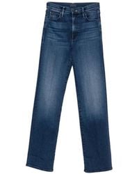 Mother - Kick It Zip-Up Straight-Leg Jeans - Lyst