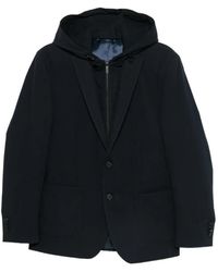 KARL LAGERFELD - Hooded Single-Breasted Jacket - Lyst