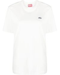 DIESEL - Embroidered-logo Cotton T-shirt - Lyst