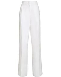 Ferragamo - Pleated Straight-Leg Trousers - Lyst