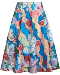 Marni - A-Linien-Rock Mit Blumen-Print - Lyst